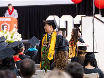 aisle shot of grad class