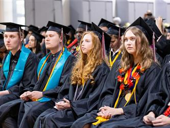 random group of graduating students