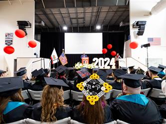 graduating class leaders on stage  