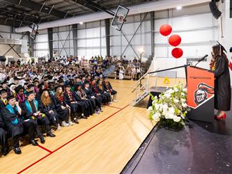 aisle shot of graduating class