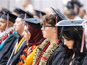 aisle shot of grad class