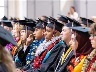 aisle shot of grad class