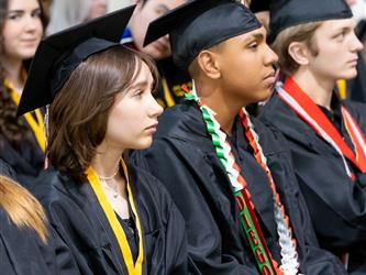 aisle shot of grad class