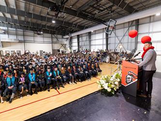 aisle shot of graduating class