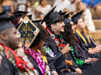 wide shot of futures graduates sat down