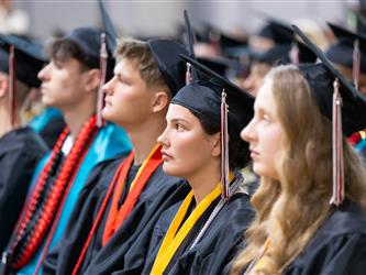 aisle shot of grad class