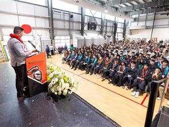 random group of graduating students