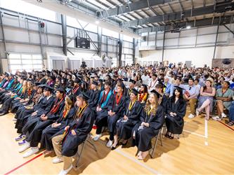 aisle shot of grad class