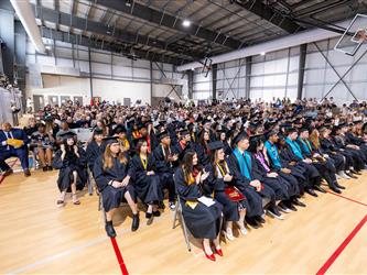 aisle shot of grad class