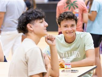 two male students at table 