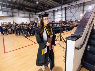 aisle shot of grad class