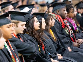 aisle shot of grad class